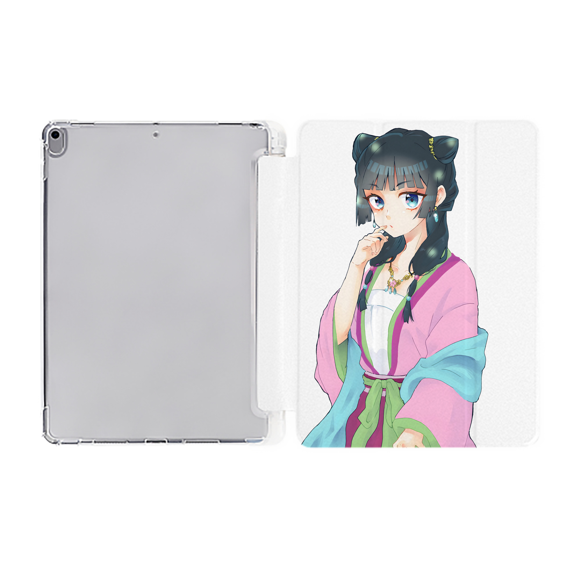 （画像用） 薬屋のひとりごと The Apothecary Diaries IPad ケース ペン収納付き 三つ折りスタンド PUレザー×シリコン 対応機種9.5/10.5/10.9インチ